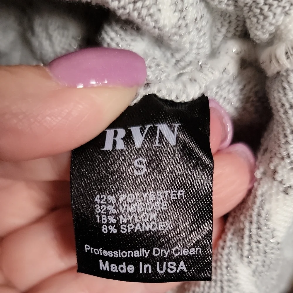 RVN Silver and White Sleeveless Bodycon Mini Dress - Picture 4 of 7